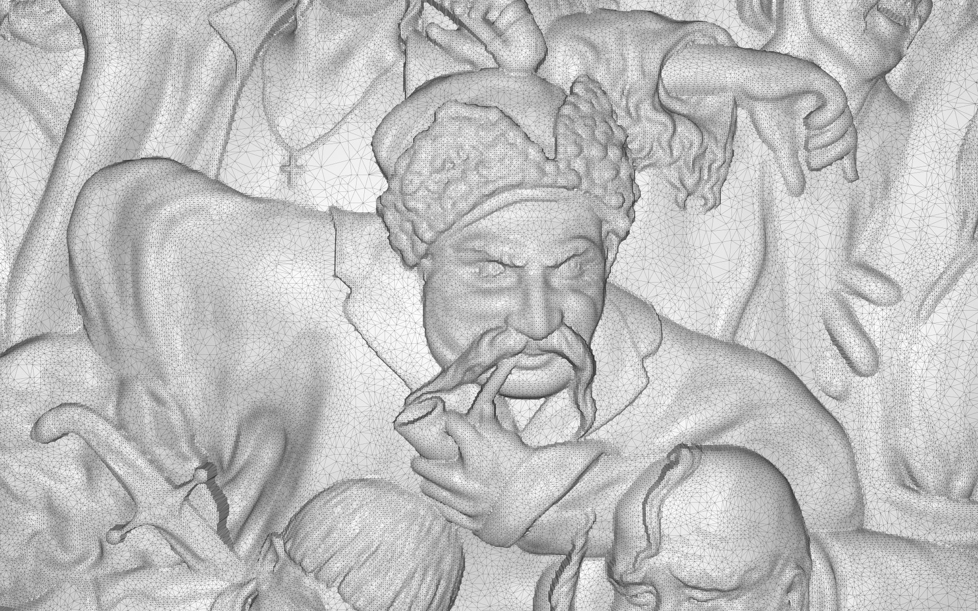 Reply of the Zaporozhian Cossacks Bas relief 3D print model_5