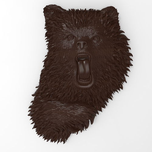 Angry bear bas relief for CNC