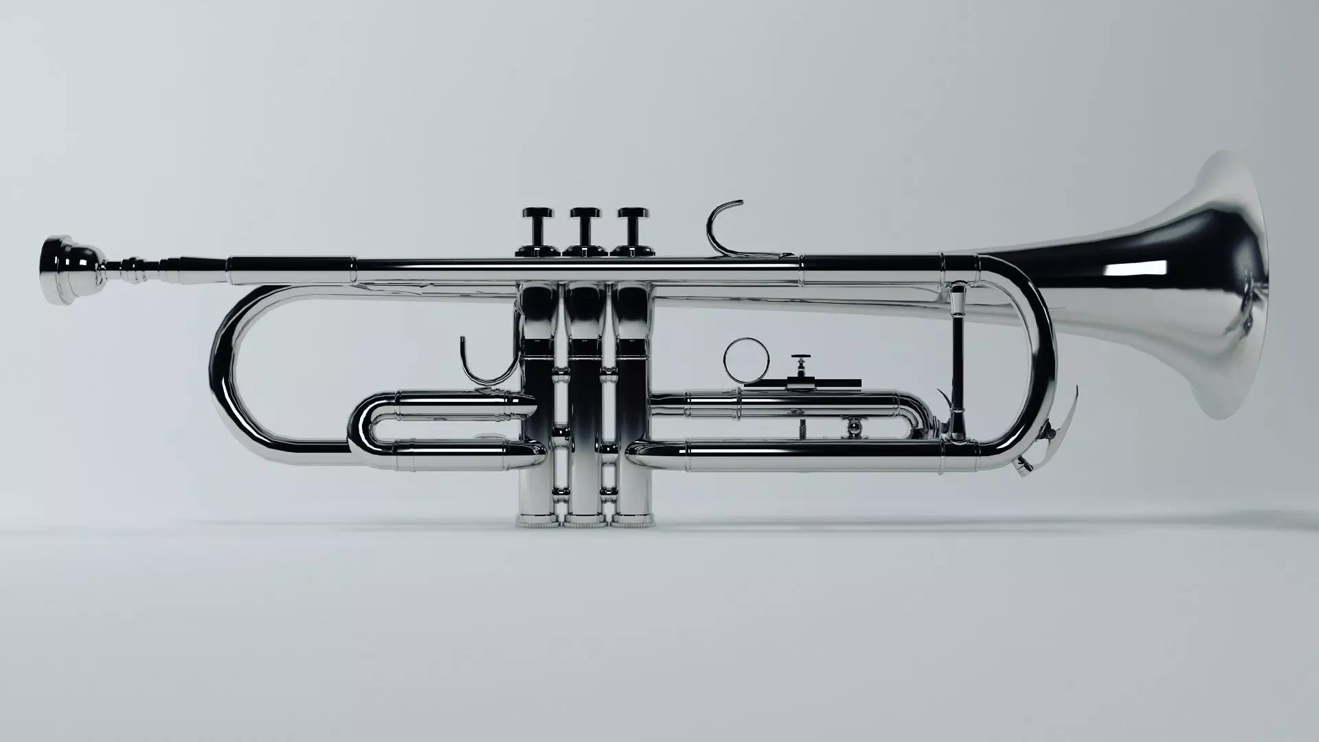 Trumpet silver 3D model_0