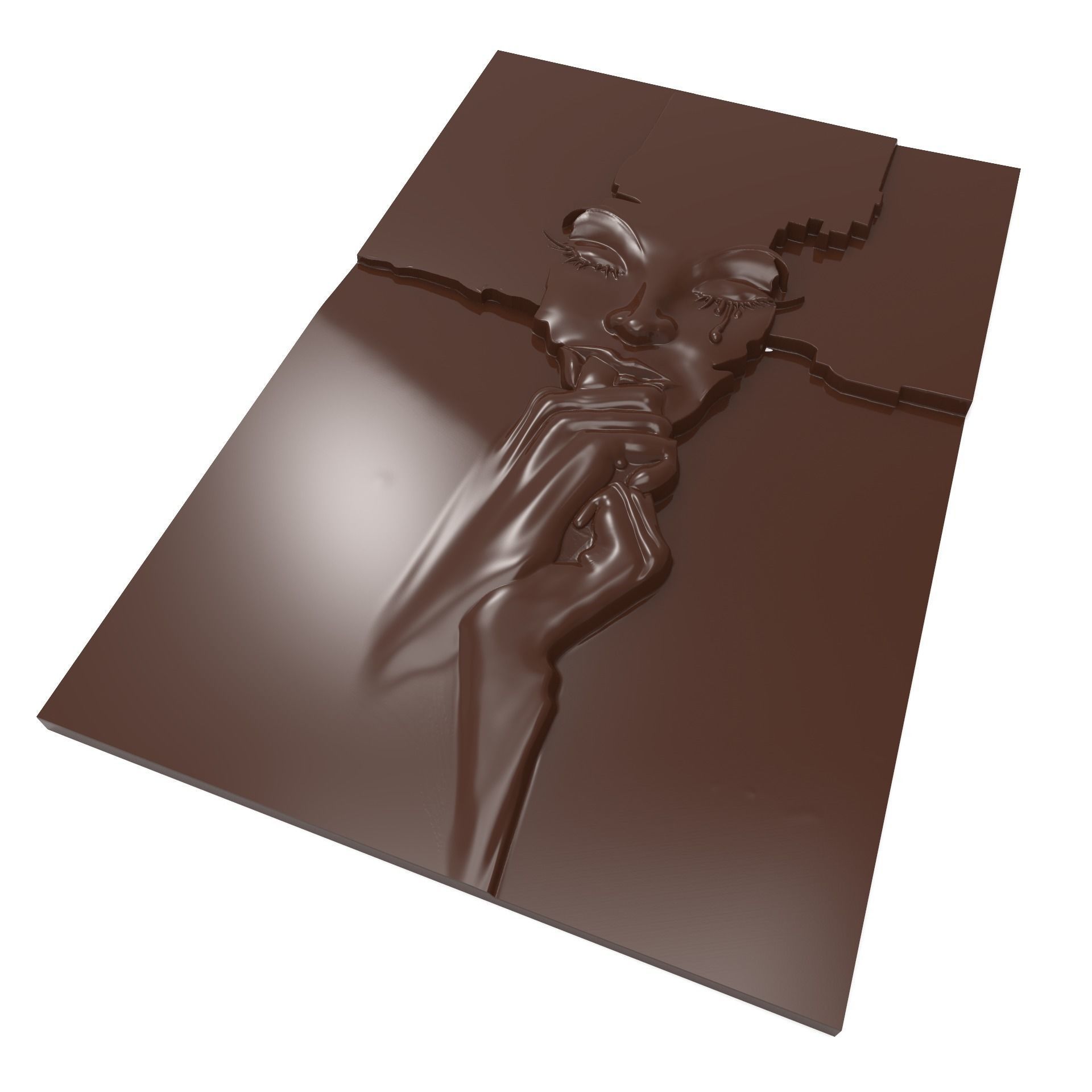 The tear of girl bas relief 3D print model_1