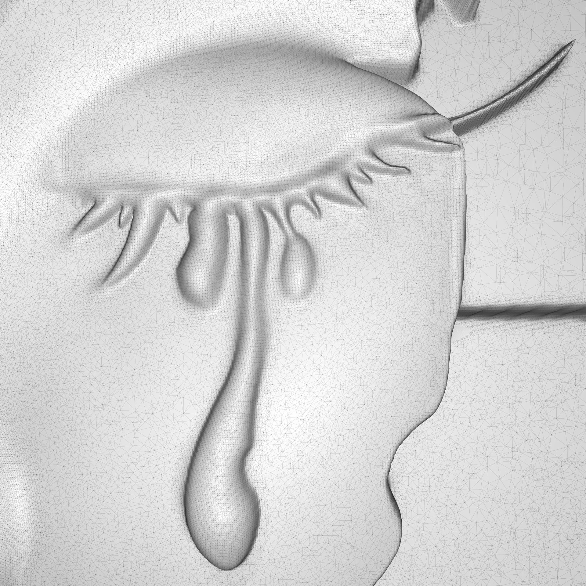 The tear of girl bas relief 3D print model_5