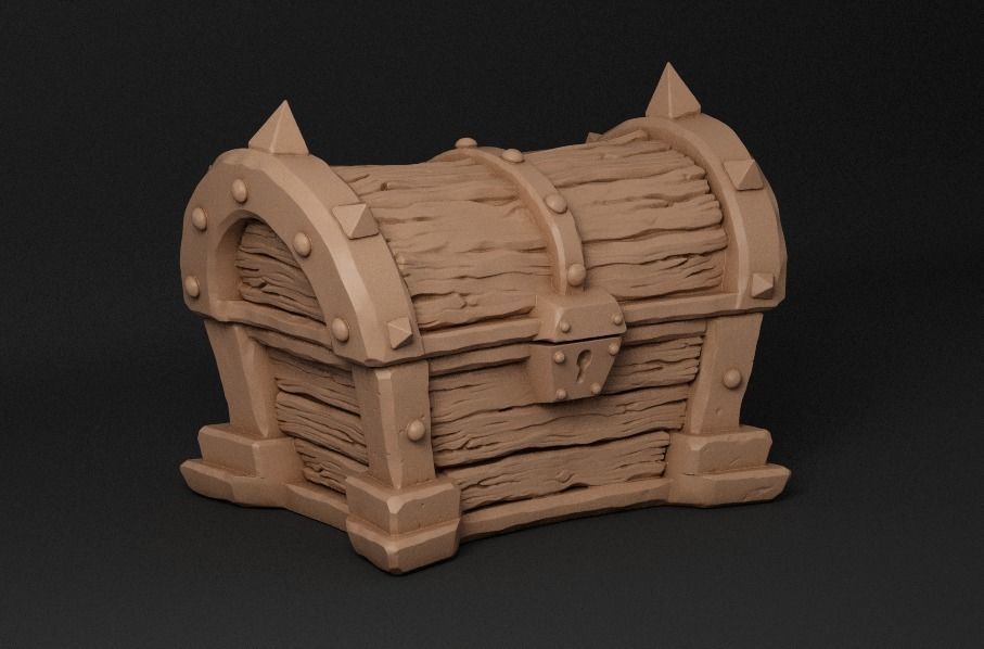 Treasure chest 3D print model_6