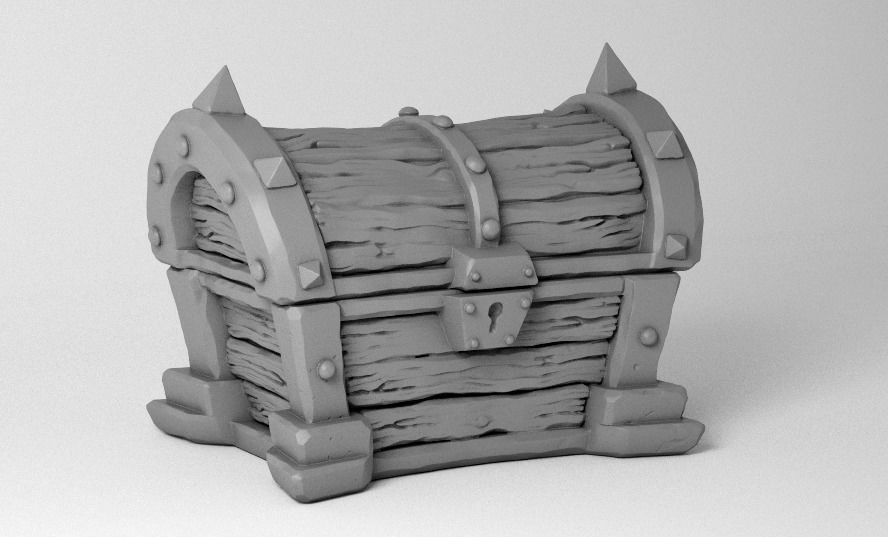 Treasure chest 3D print model_1