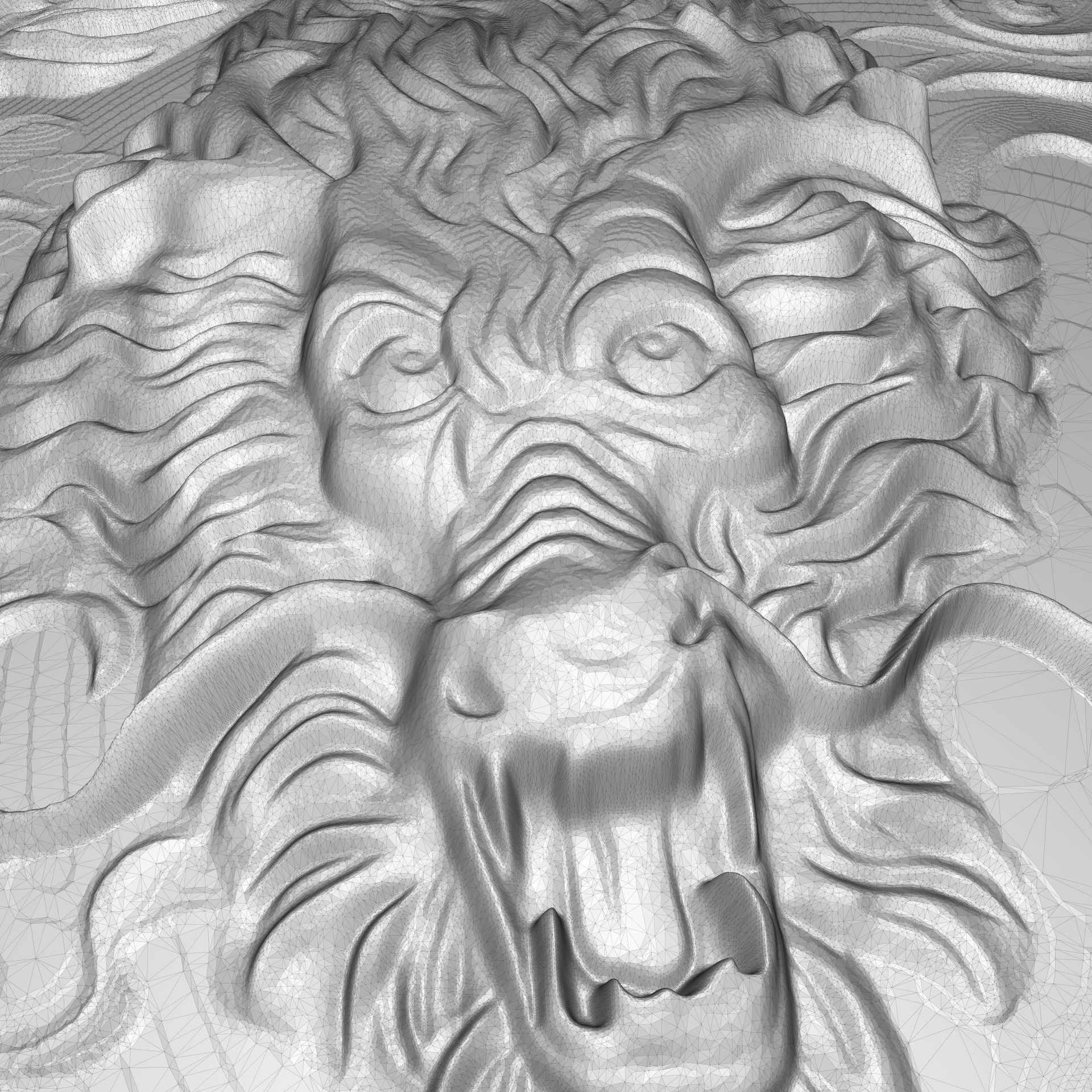 Chinese Dragon in circle bas relief for CNC 3D print model_4