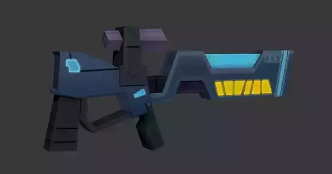Low poly Sci-fi Gun Model