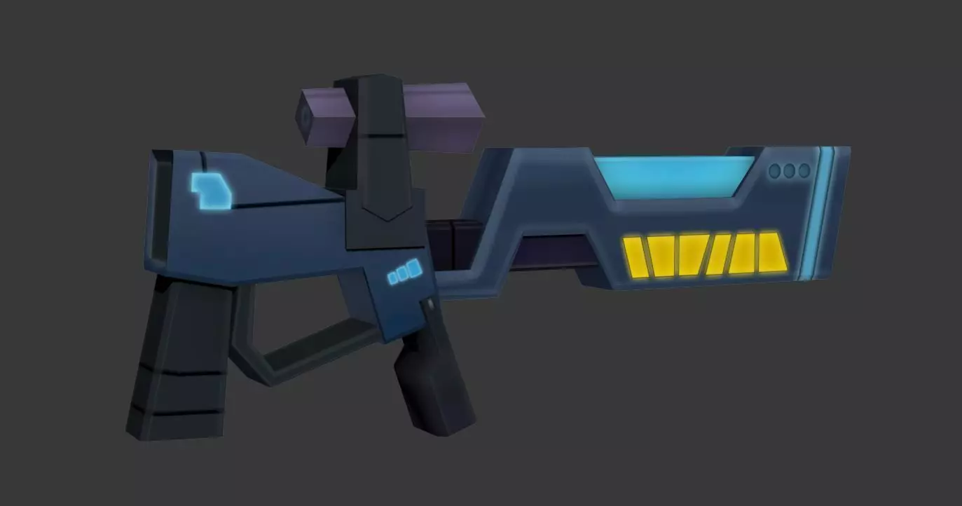 Low poly Sci-fi Gun Model Low-poly 3D model_0