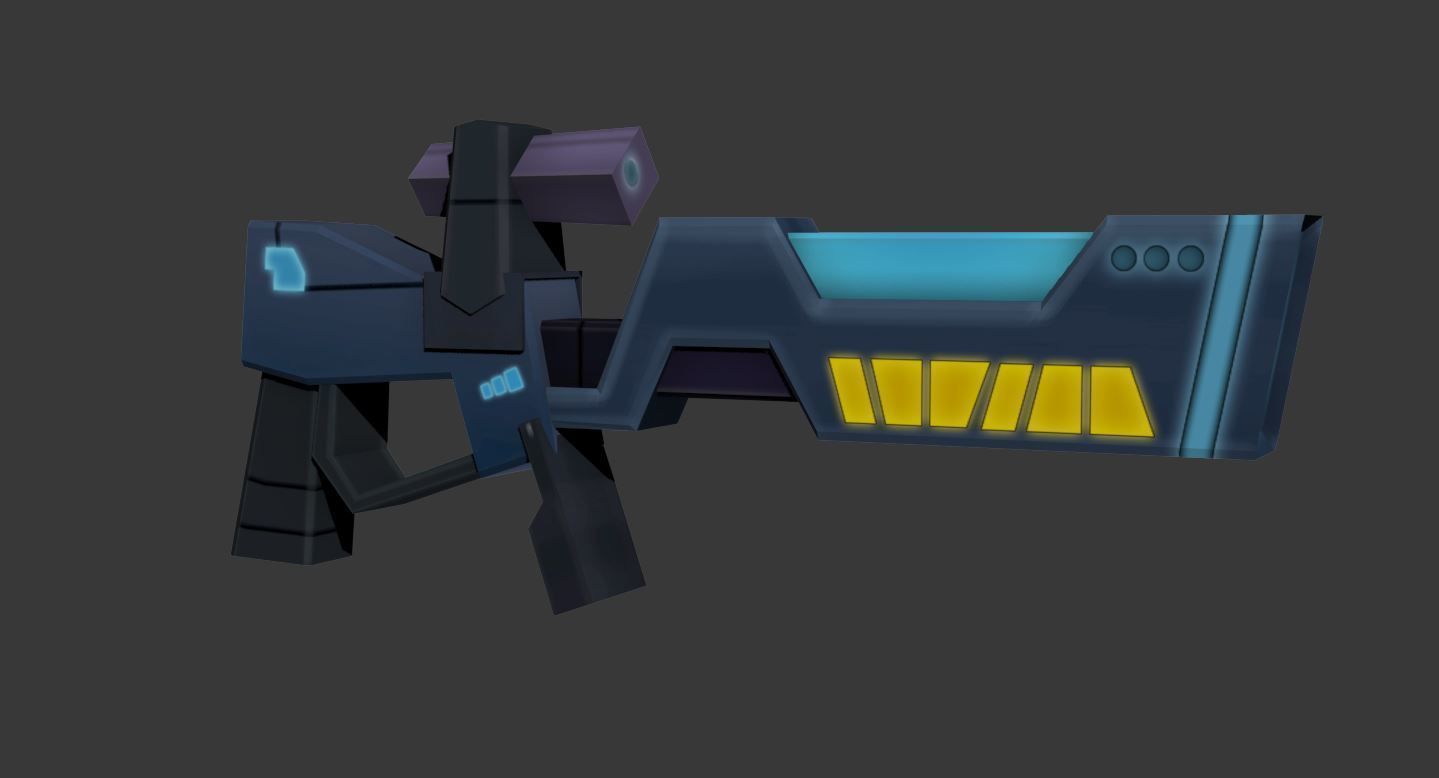 Low poly Sci-fi Gun Model Low-poly 3D model_2