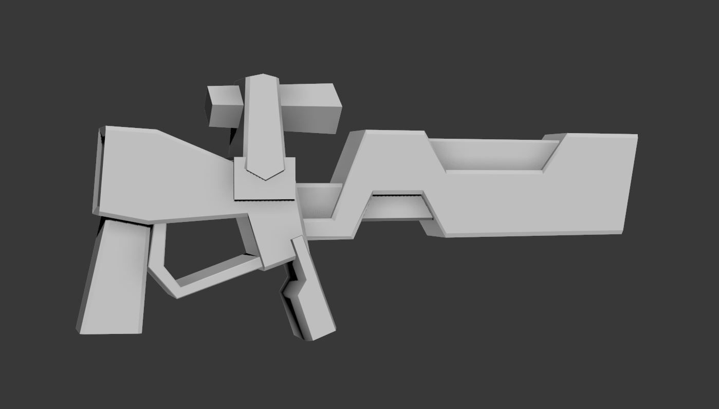 Low poly Sci-fi Gun Model Low-poly 3D model_3