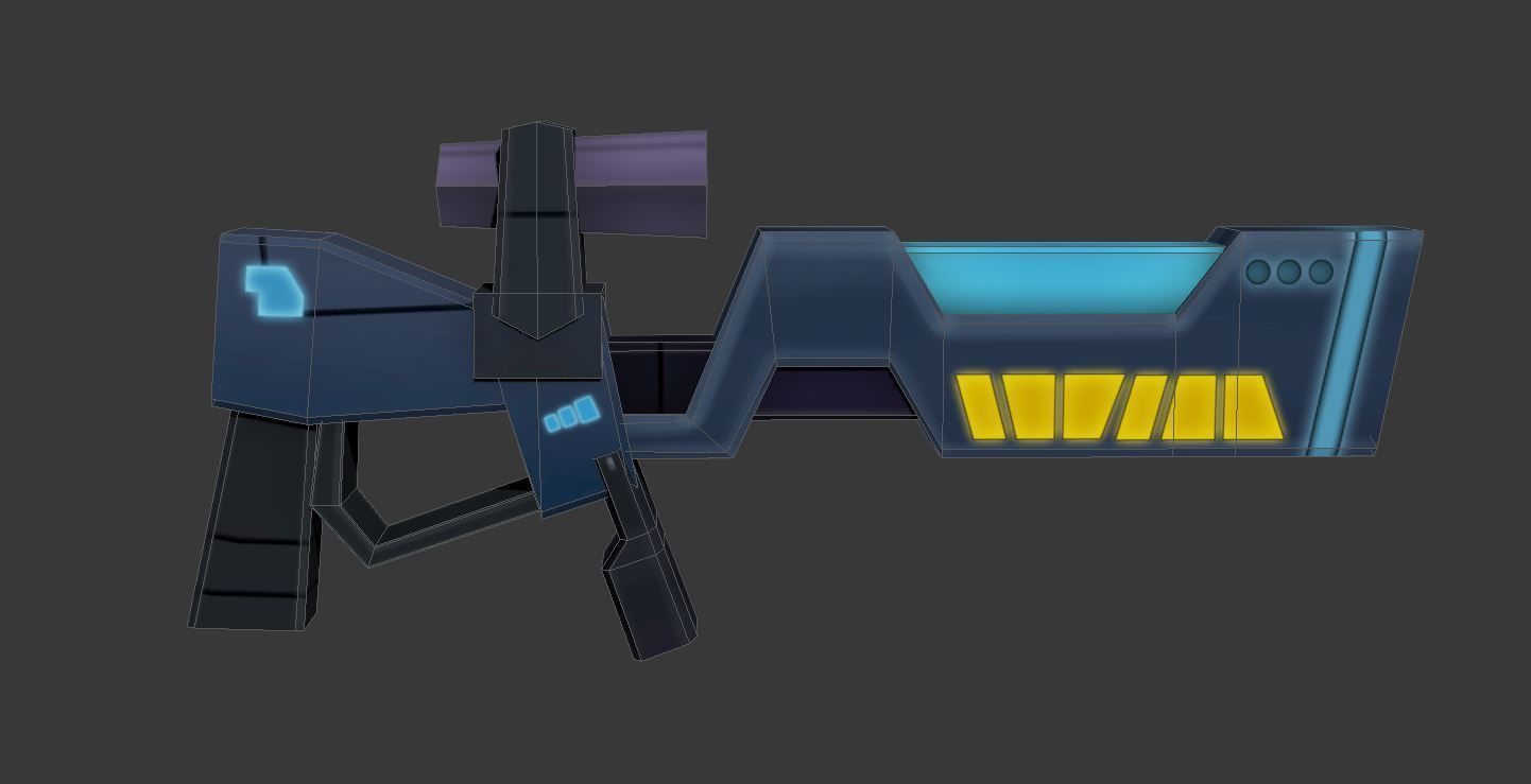 Low poly Sci-fi Gun Model Low-poly 3D model_1
