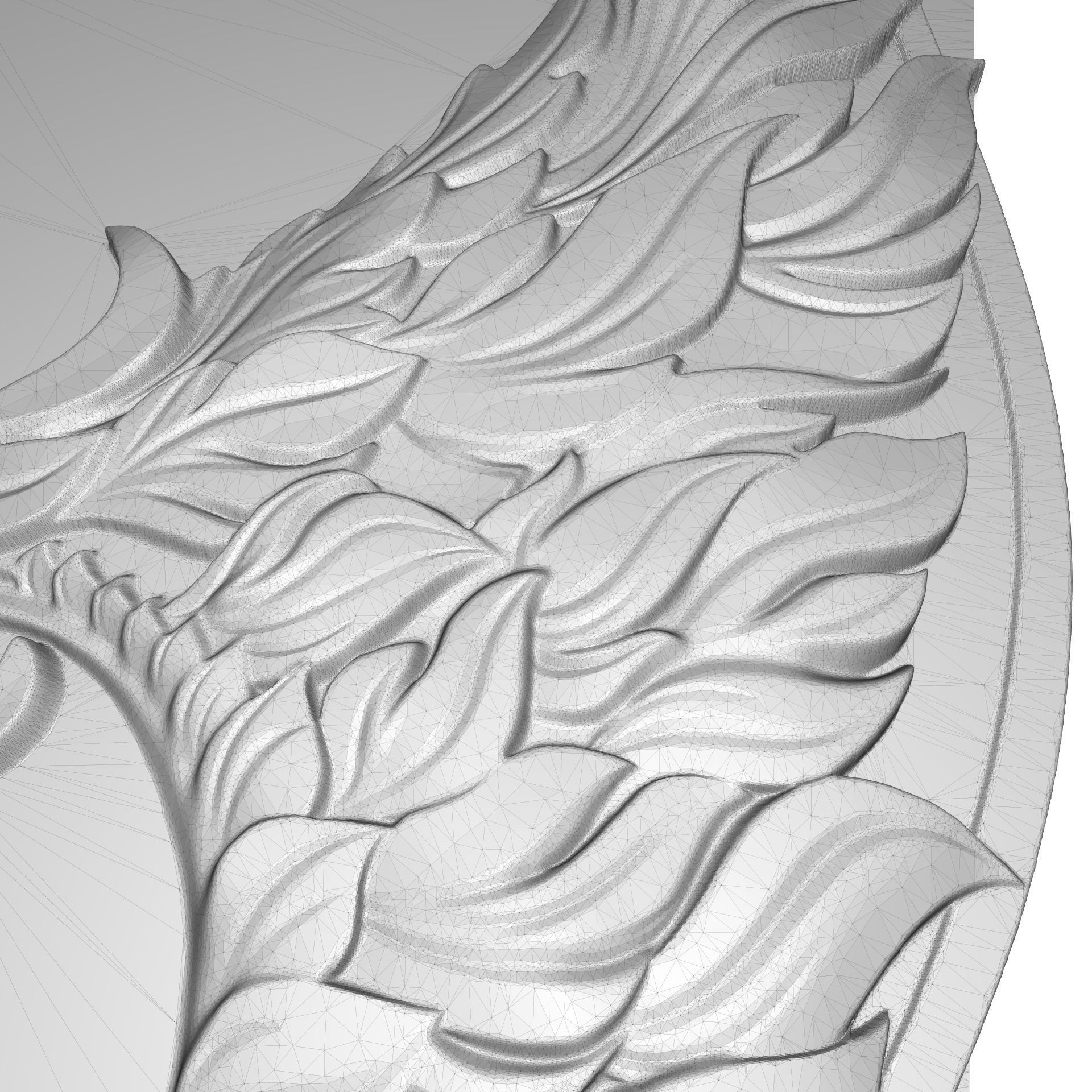 European Dragon with wings bas relief for CNC 3D print model_5