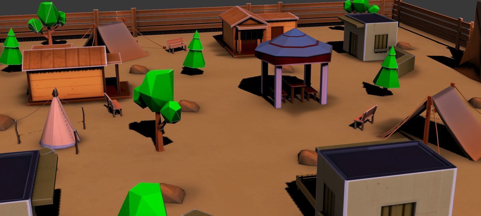 Low poly Desert Game environment Low-poly 3D model_2