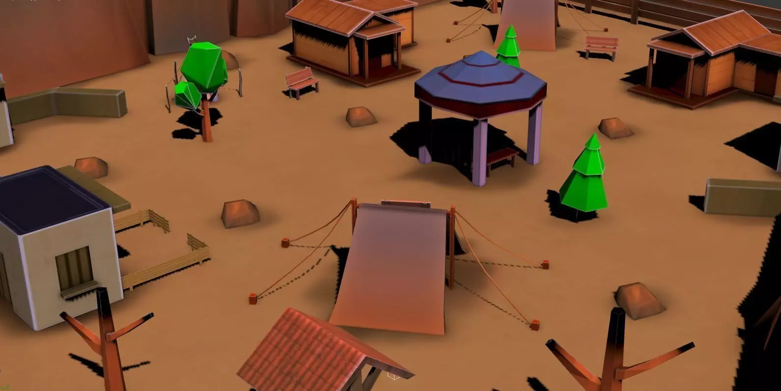 Low poly Desert Game environment Low-poly 3D model_0
