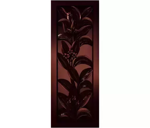 A plant with flowers in the frame bas relief for CNC