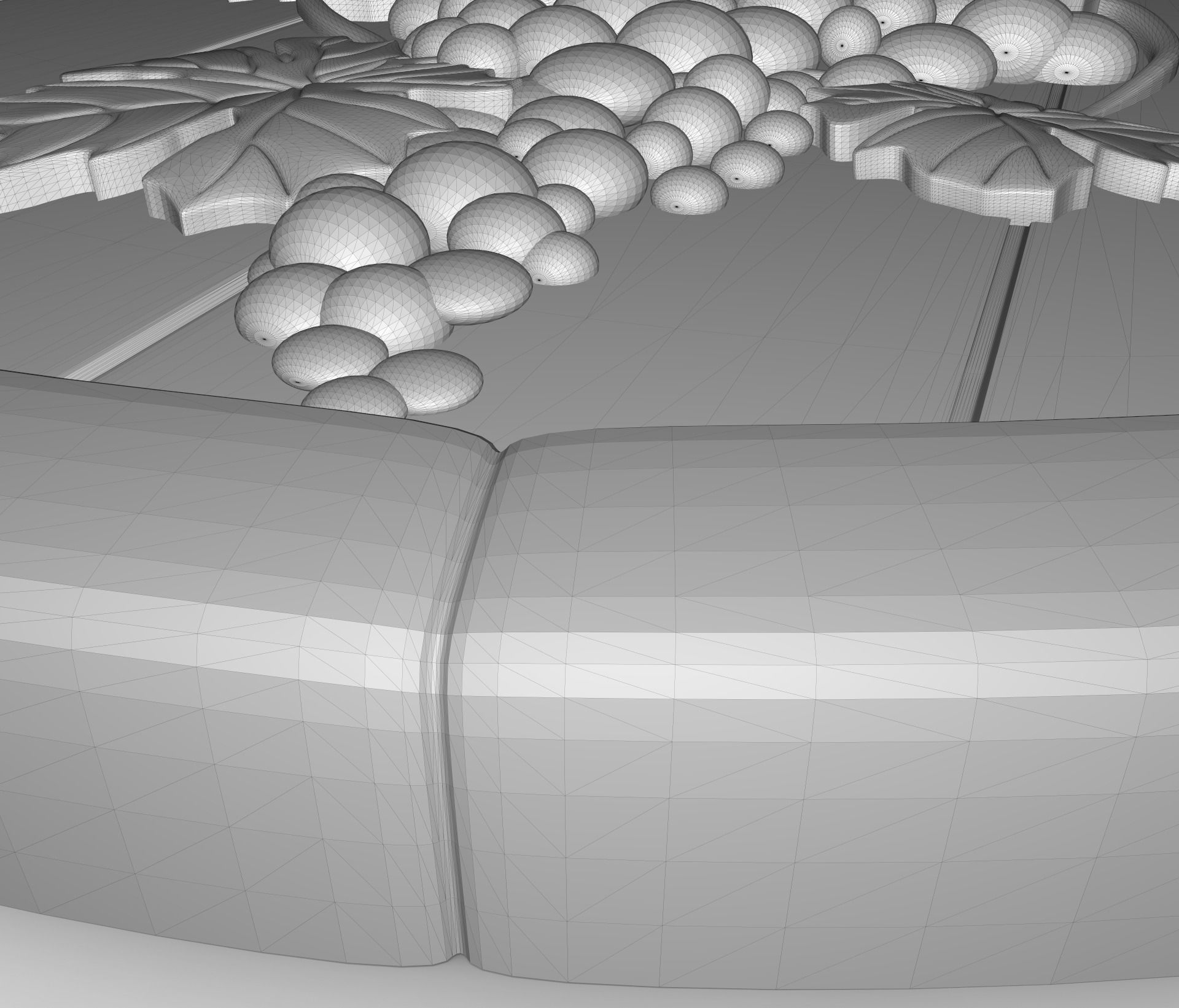 Grape on the top of a barrel bas relief for CNC 3D print model_6