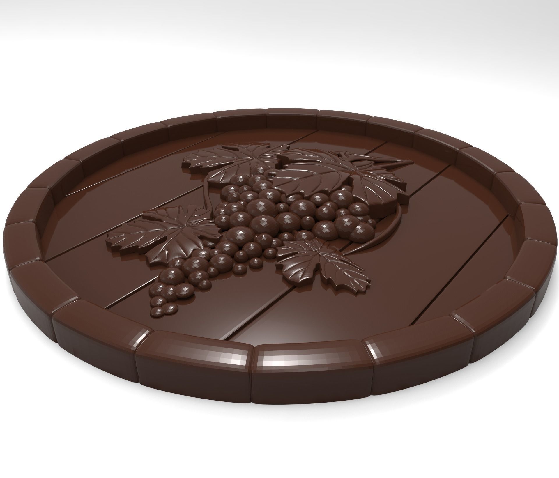 Grape on the top of a barrel bas relief for CNC 3D print model_1