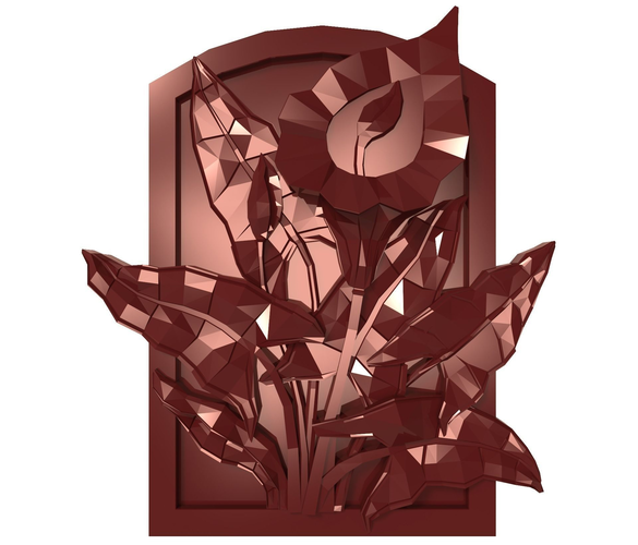 The flower Calla bas relief for CNC 3D print model