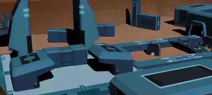 Low Poly Sci fi Game Environment Low-poly 3D model