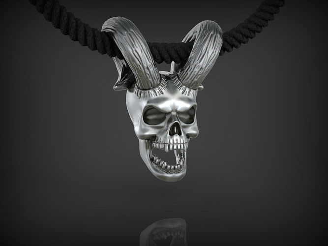 Skull with Horns  3D print model