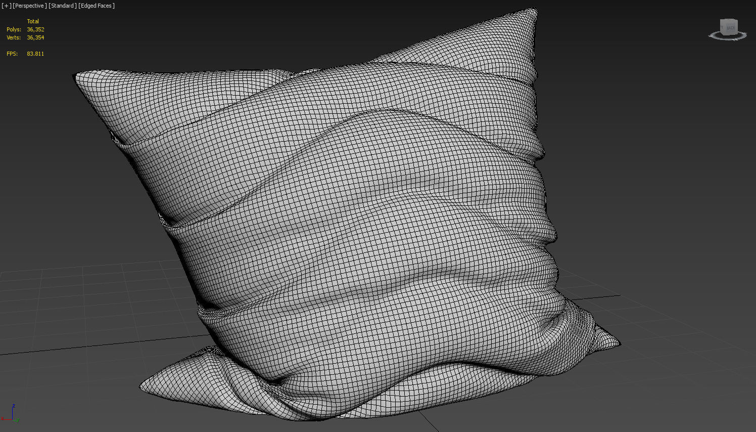 Pillow wavy pillows 3D model_1