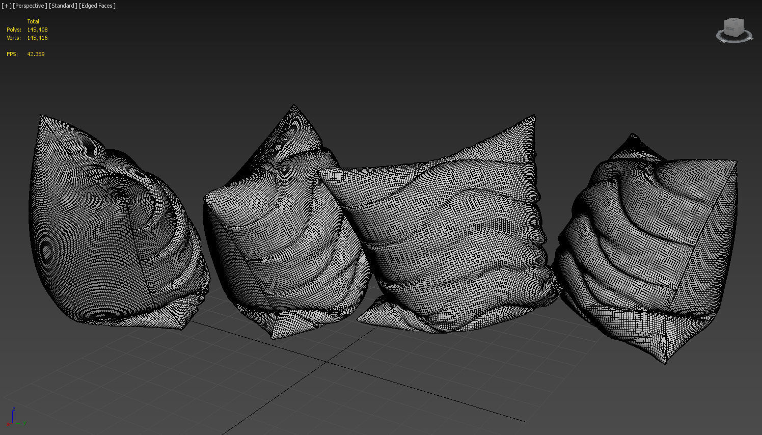Pillow wavy pillows 3D model_2