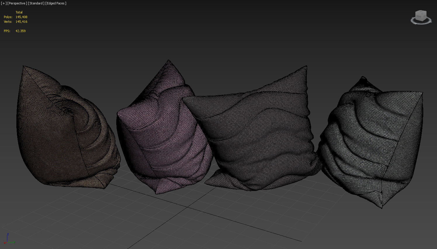 Pillow wavy pillows 3D model_3