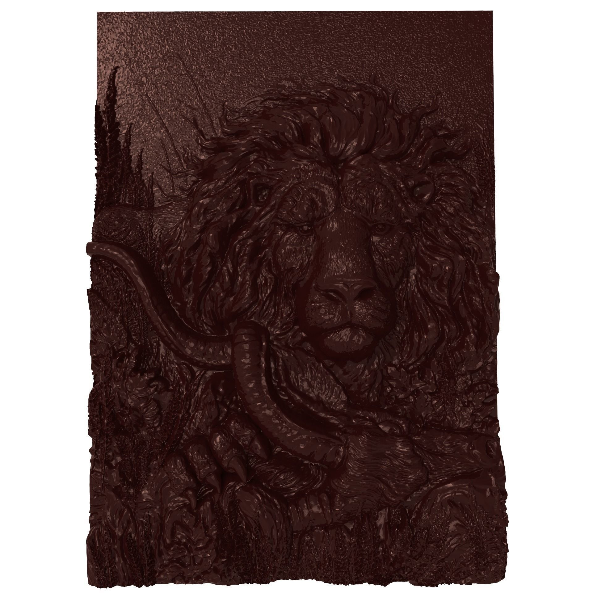 Successful hunting - Lion prey is antelope bas relief for CNC 3D print model