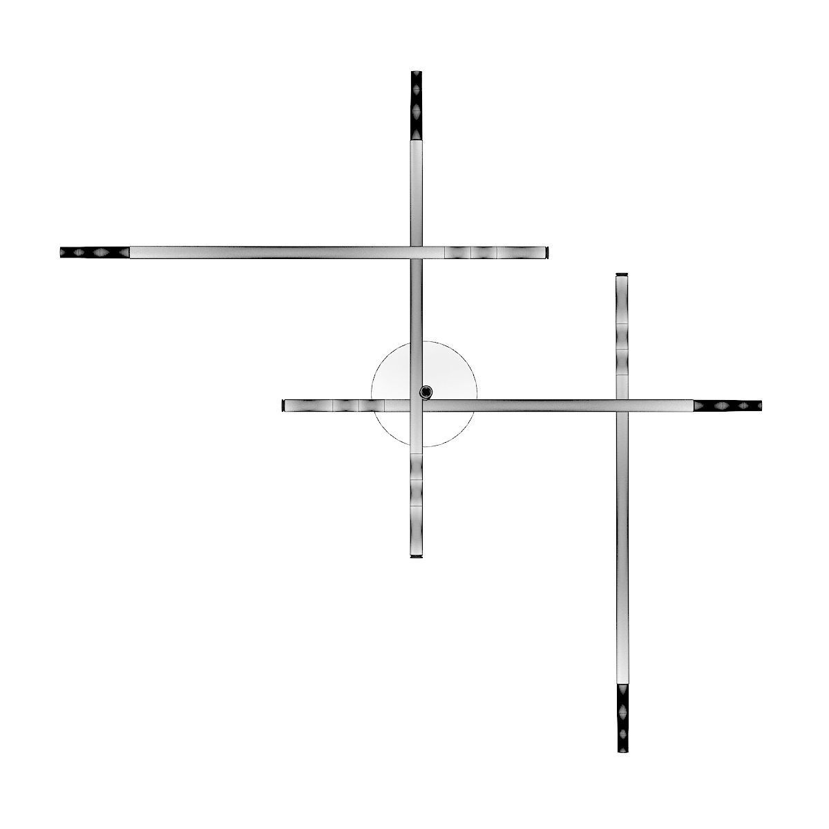 Golden Wall Lamp 3D model_3