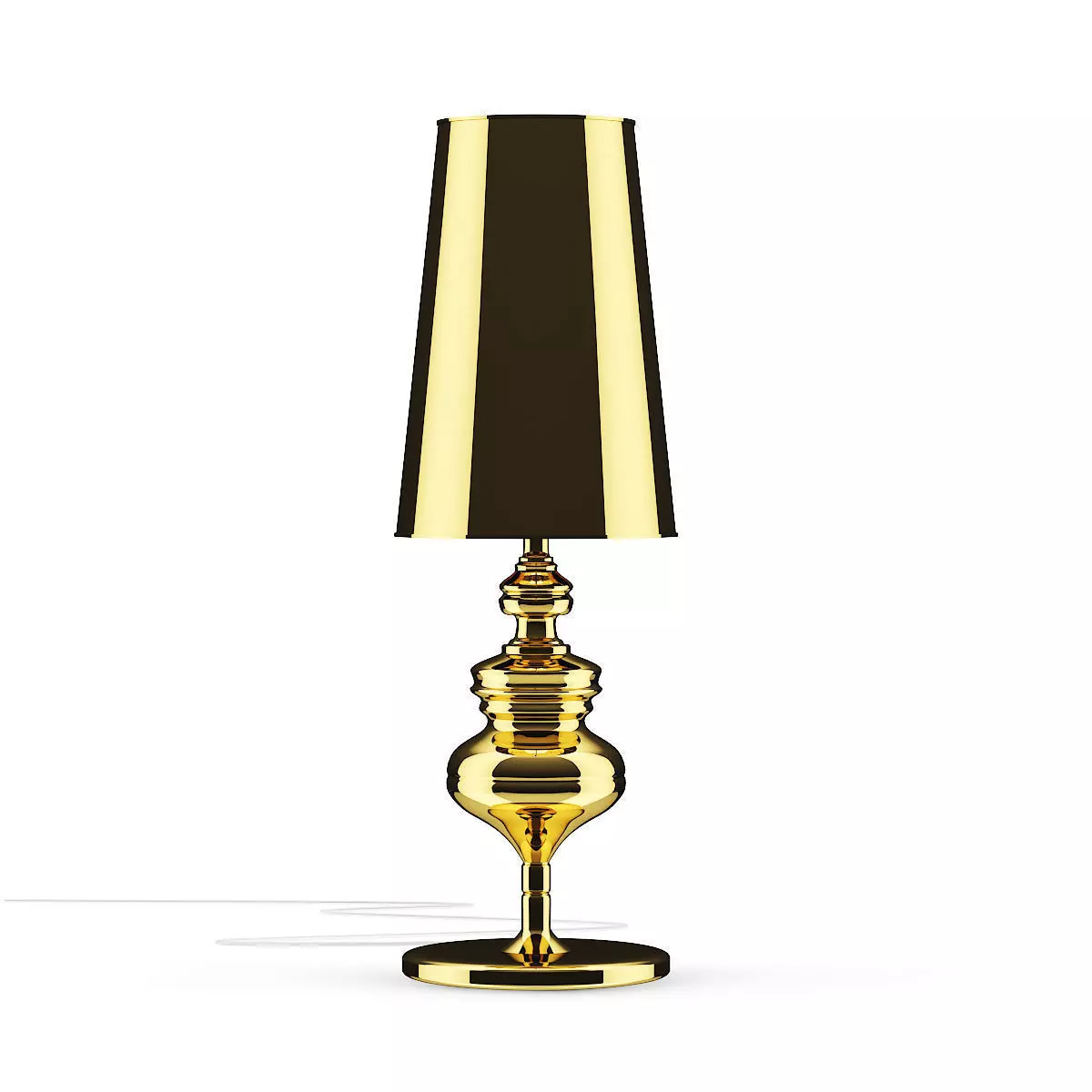 Golden Desk Lamp 3D model_0