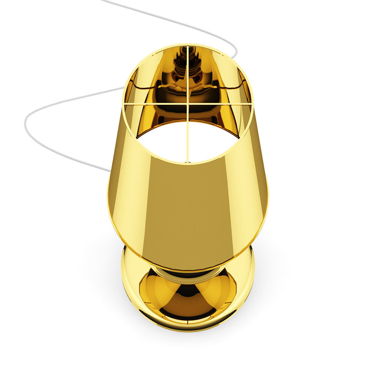 Golden Desk Lamp 3D model_2