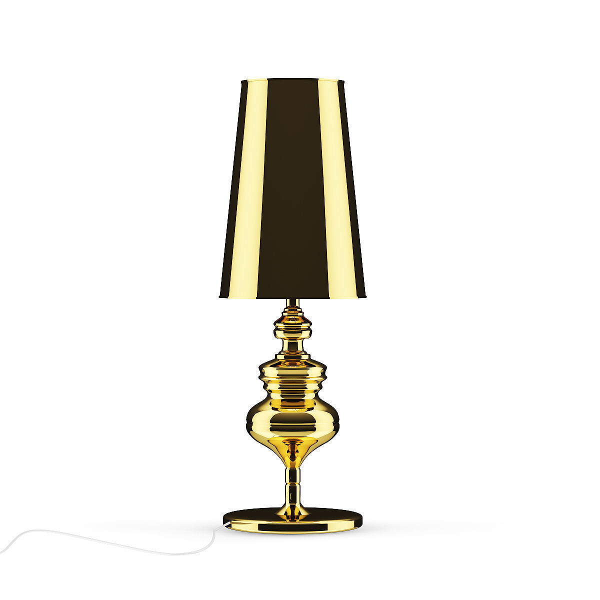 Golden Desk Lamp 3D model_1