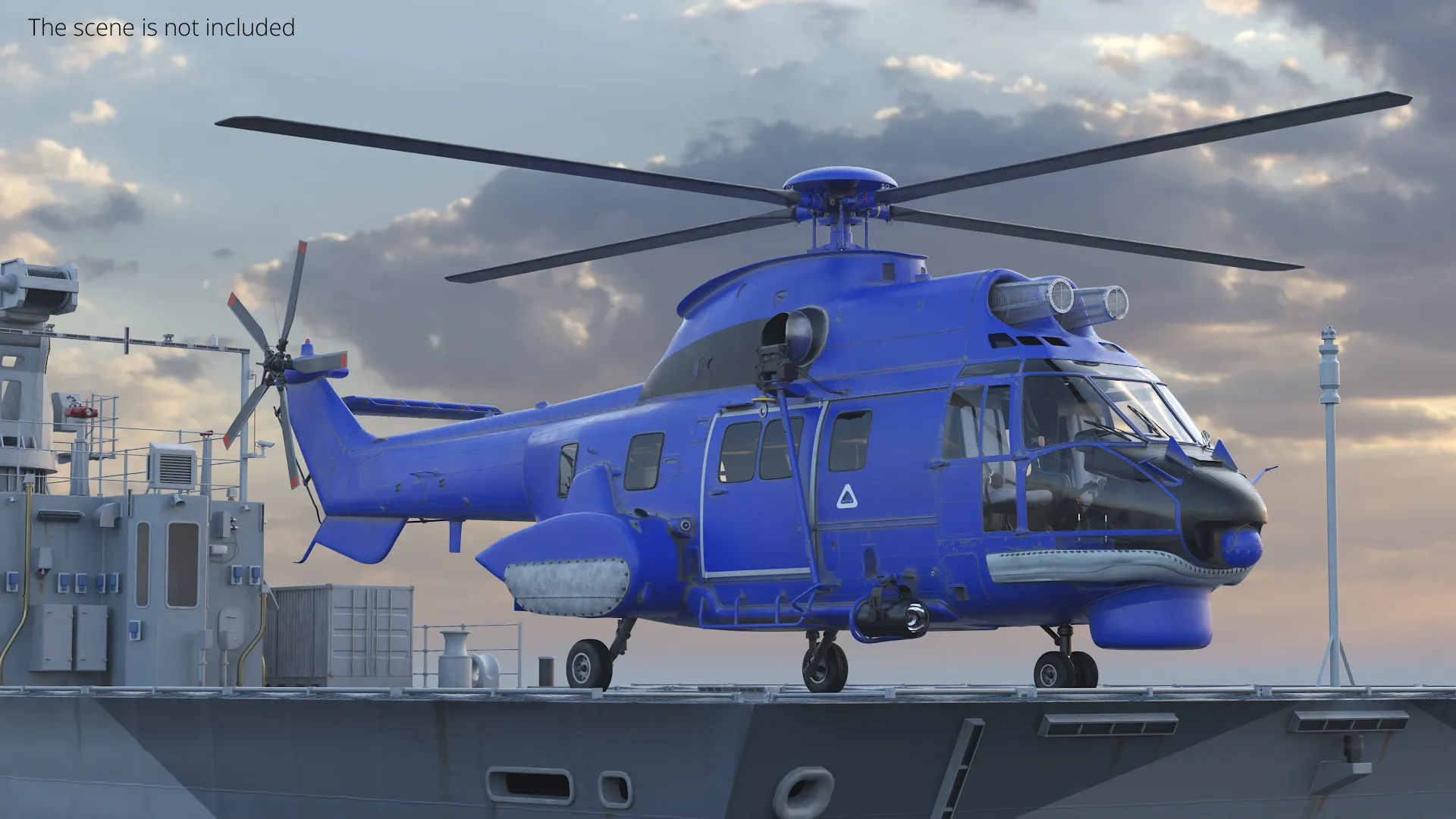 Search Rescue Helicopter with Interior Rigged for Cinema 4D 3D model