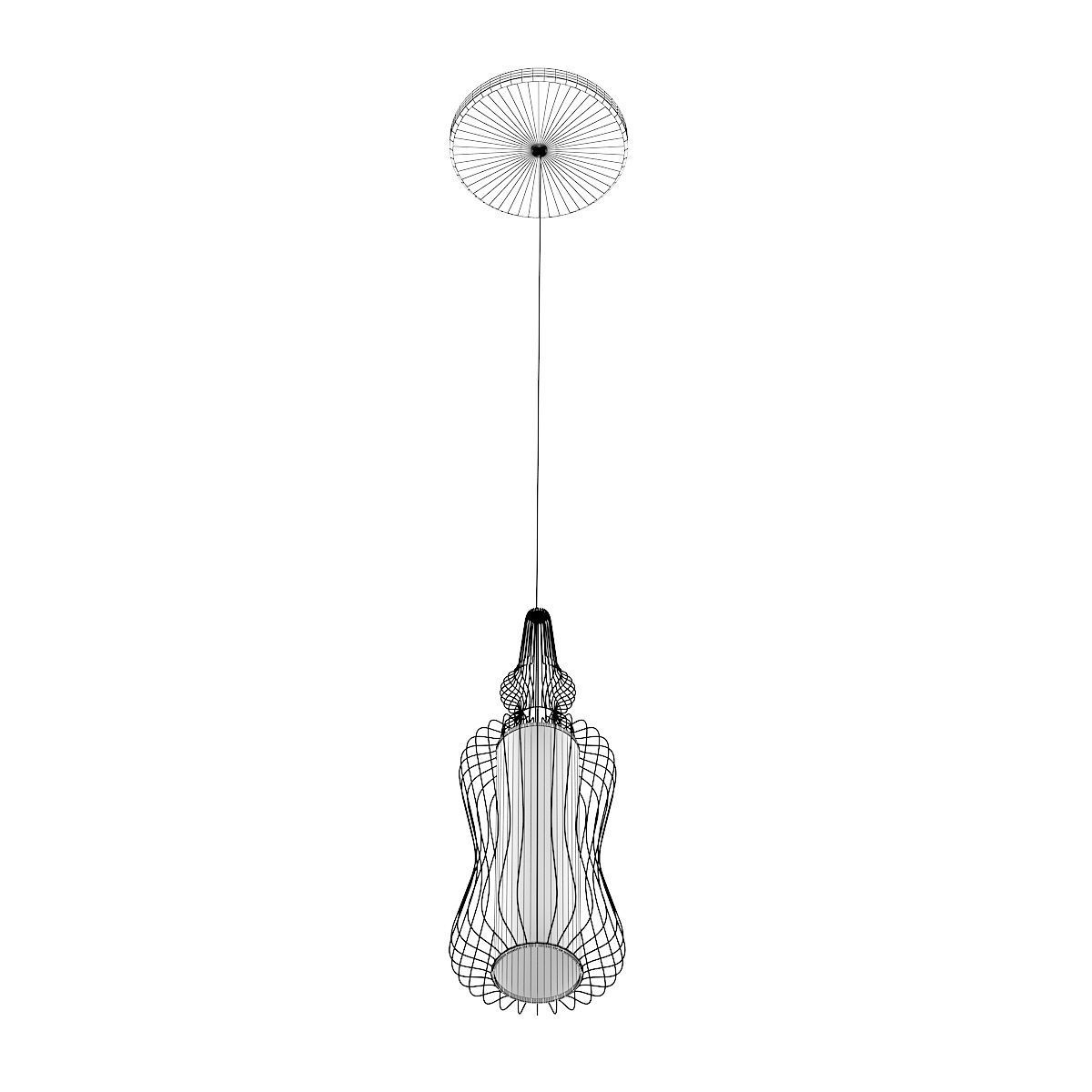 Ceiling Lamp with Wire Shade 02 3D model_4