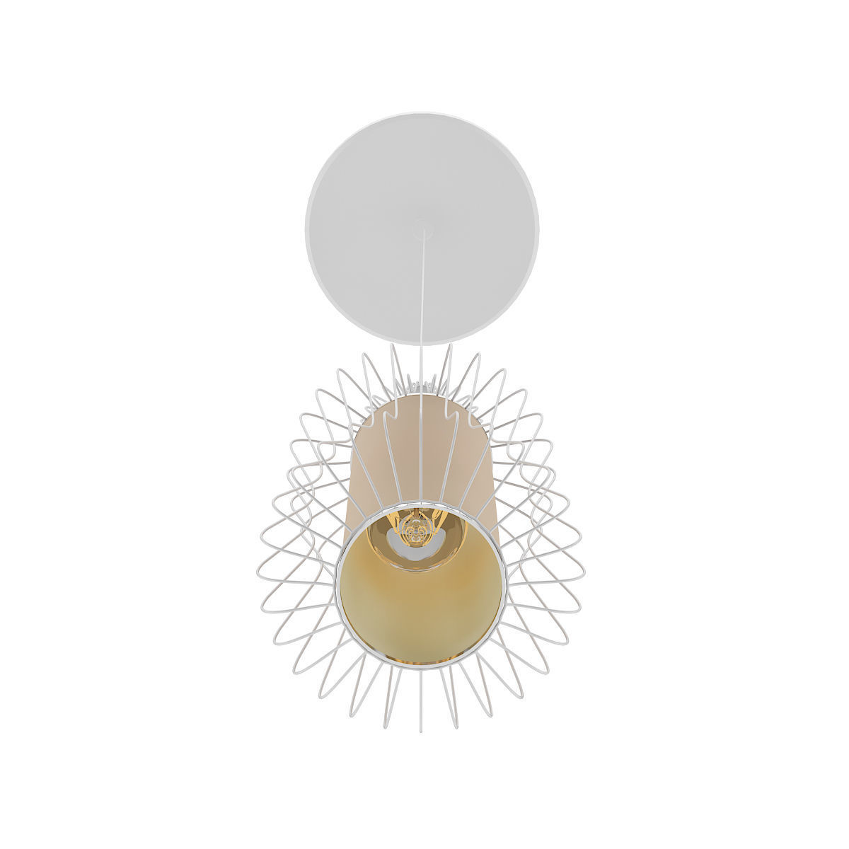 Ceiling Lamp with Wire Shade 02 3D model_2