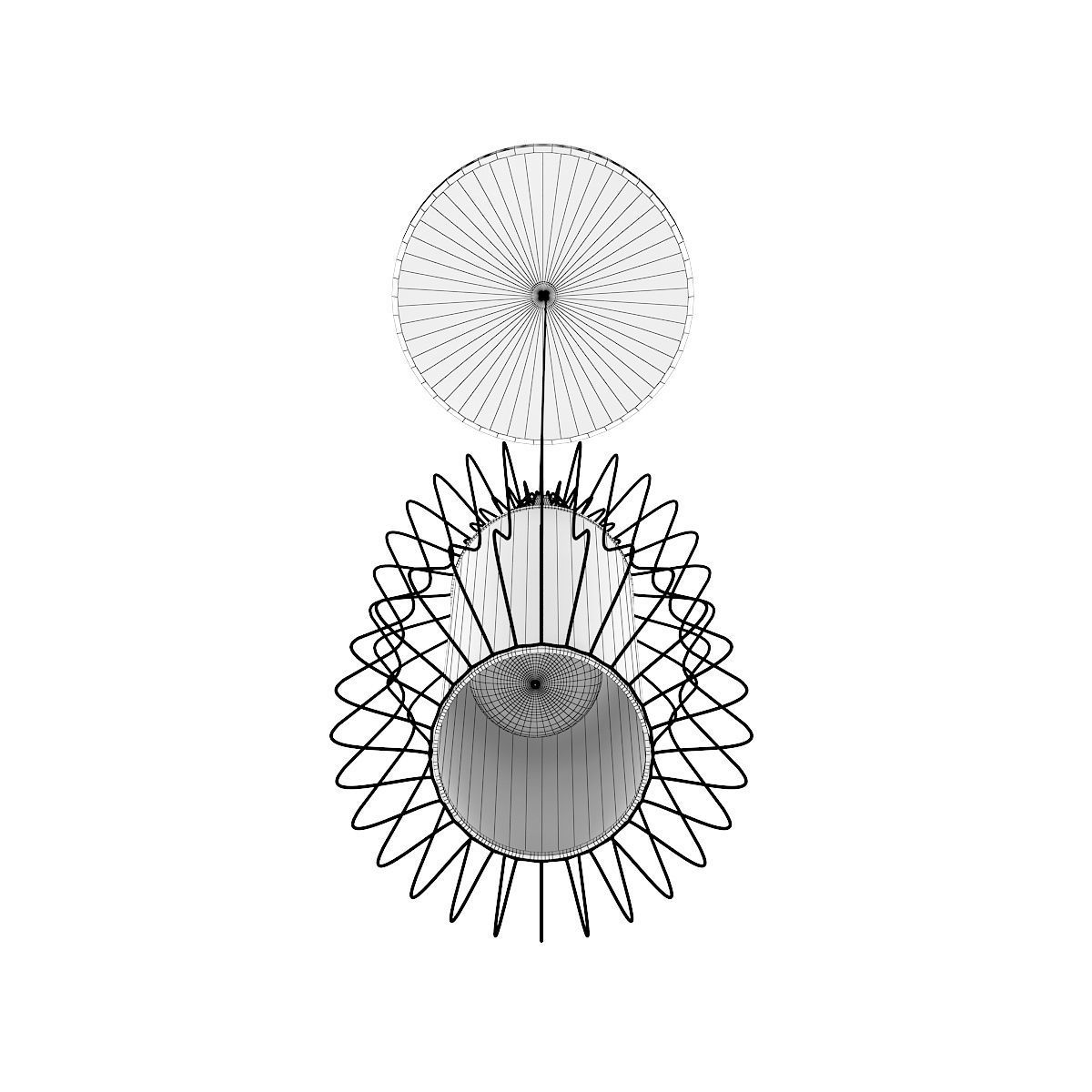 Ceiling Lamp with Wire Shade 02 3D model_5