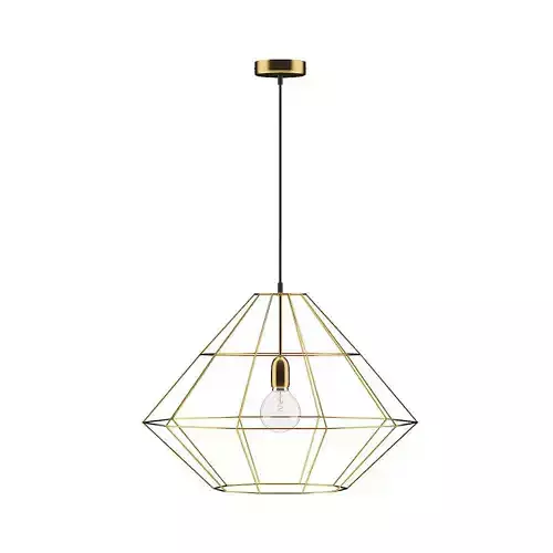 Golden Wire Ceiling Lamp