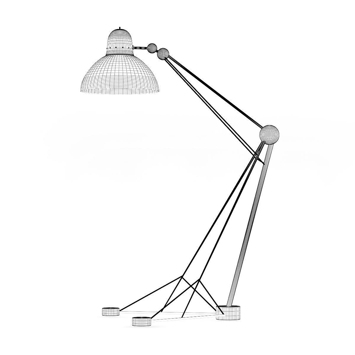 Large Yellow Floor Lamp 3D model_3