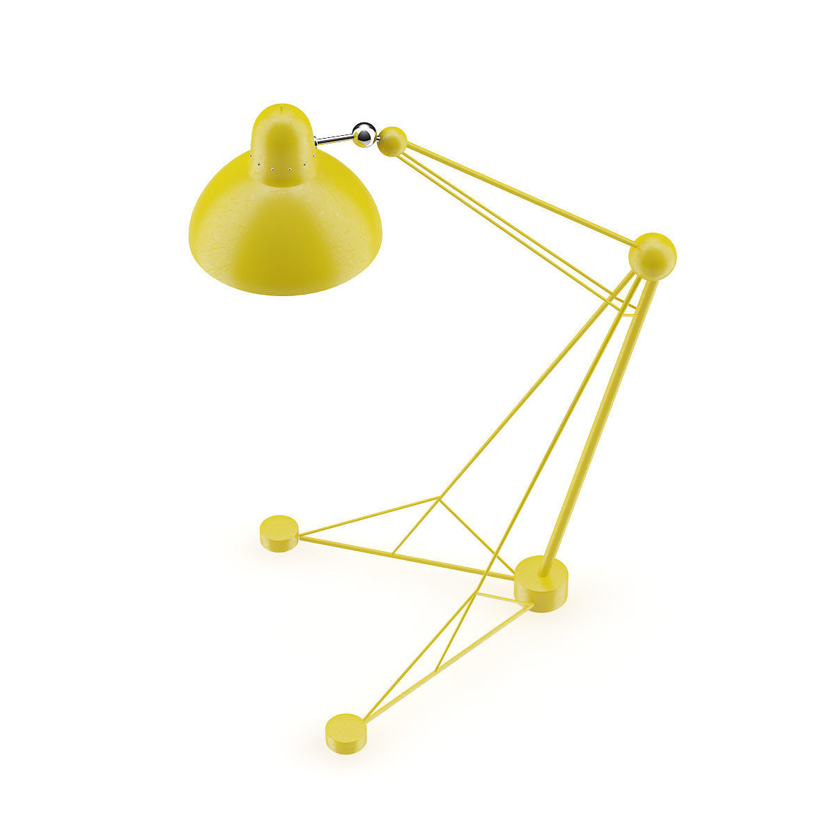 Large Yellow Floor Lamp 3D model_2