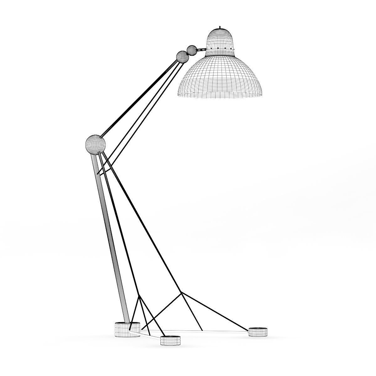 Large Yellow Floor Lamp 3D model_4