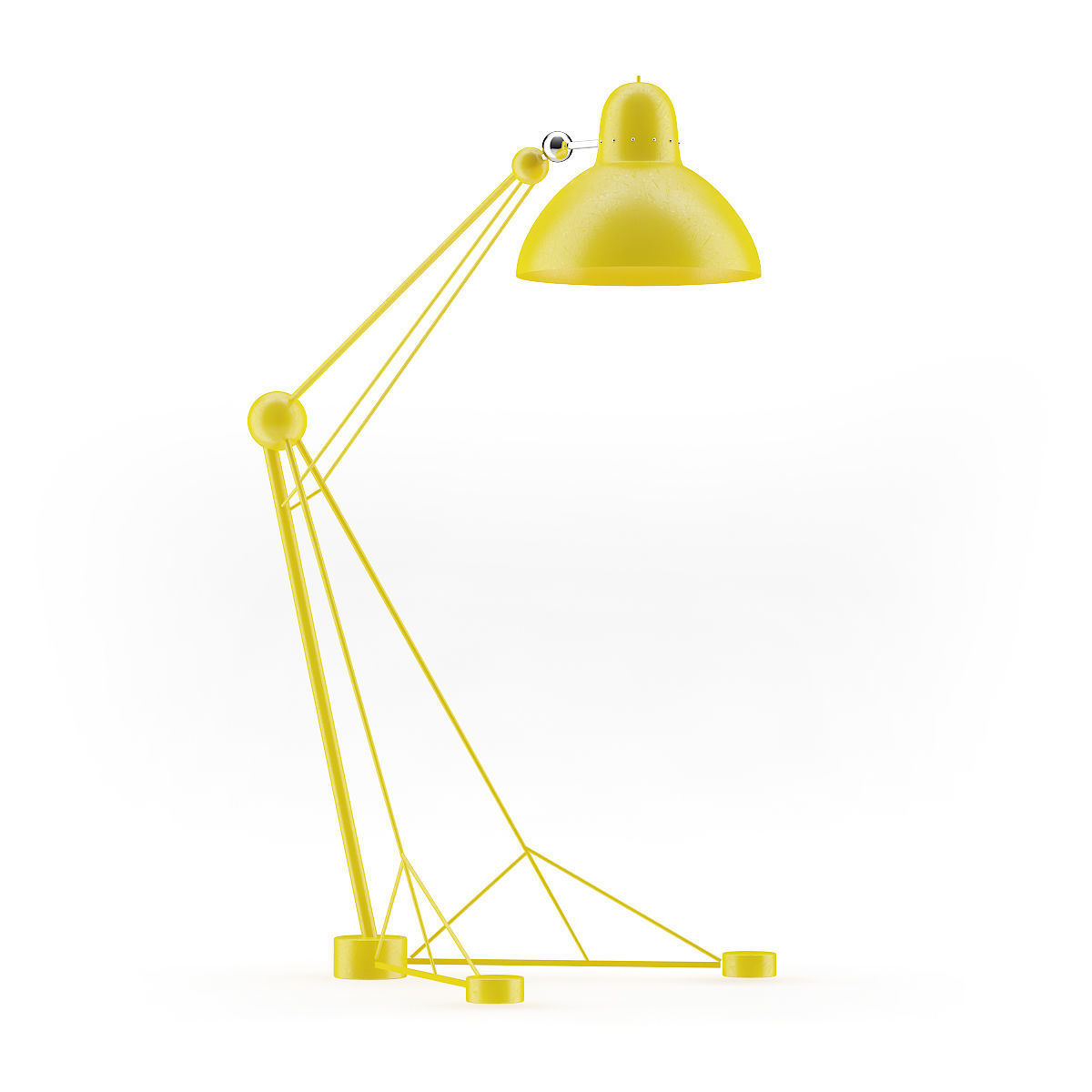 Large Yellow Floor Lamp 3D model_1