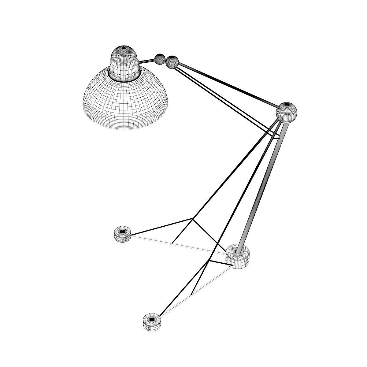 Large Yellow Floor Lamp 3D model_5