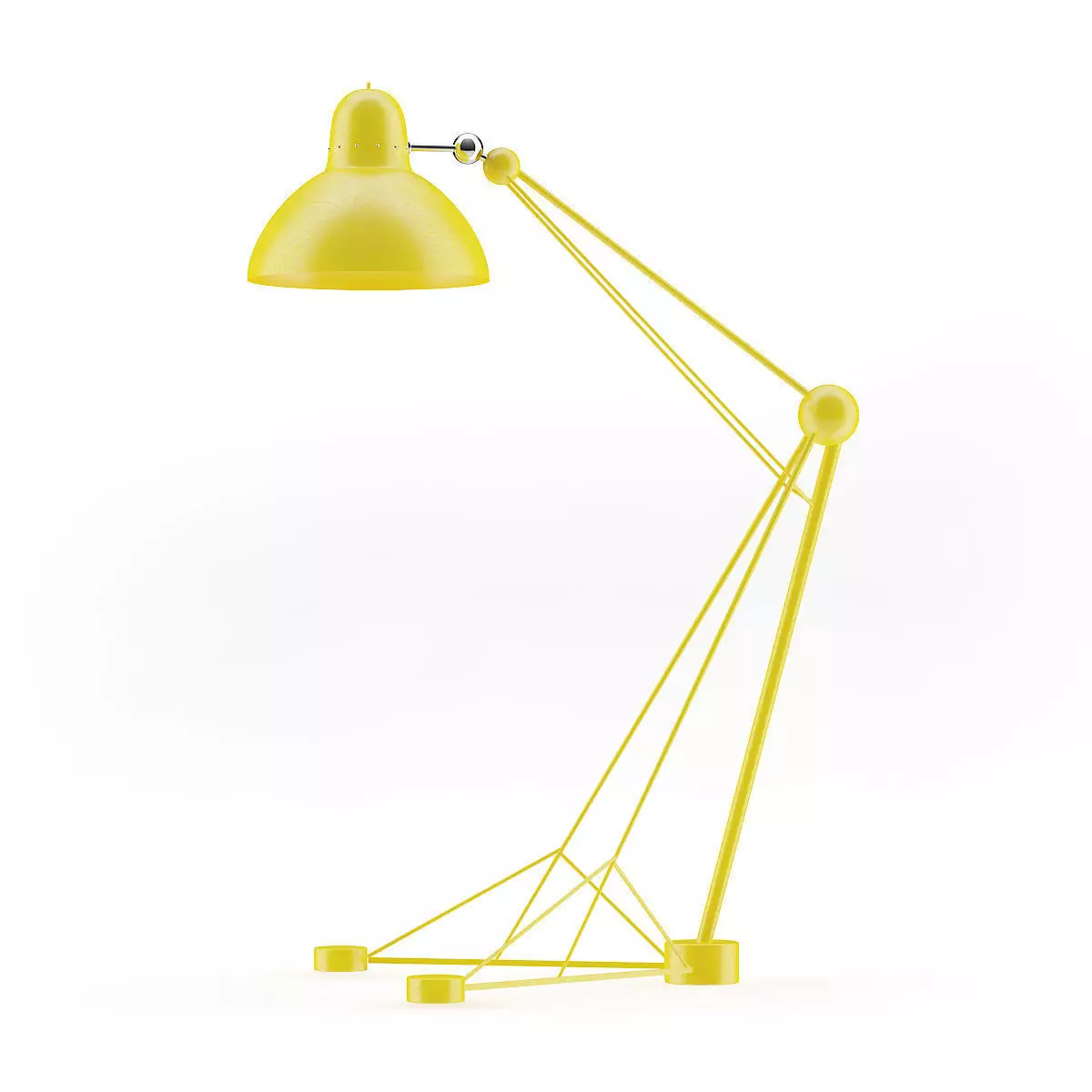 Large Yellow Floor Lamp 3D model_0