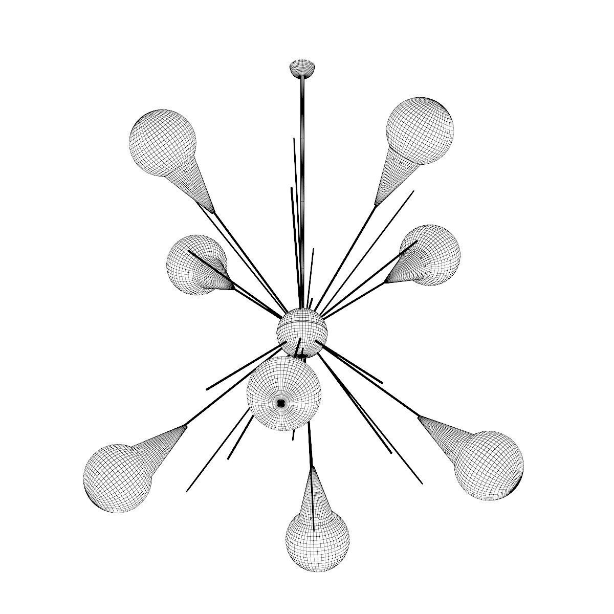 Golden Ceiling Lamp 3D model_5