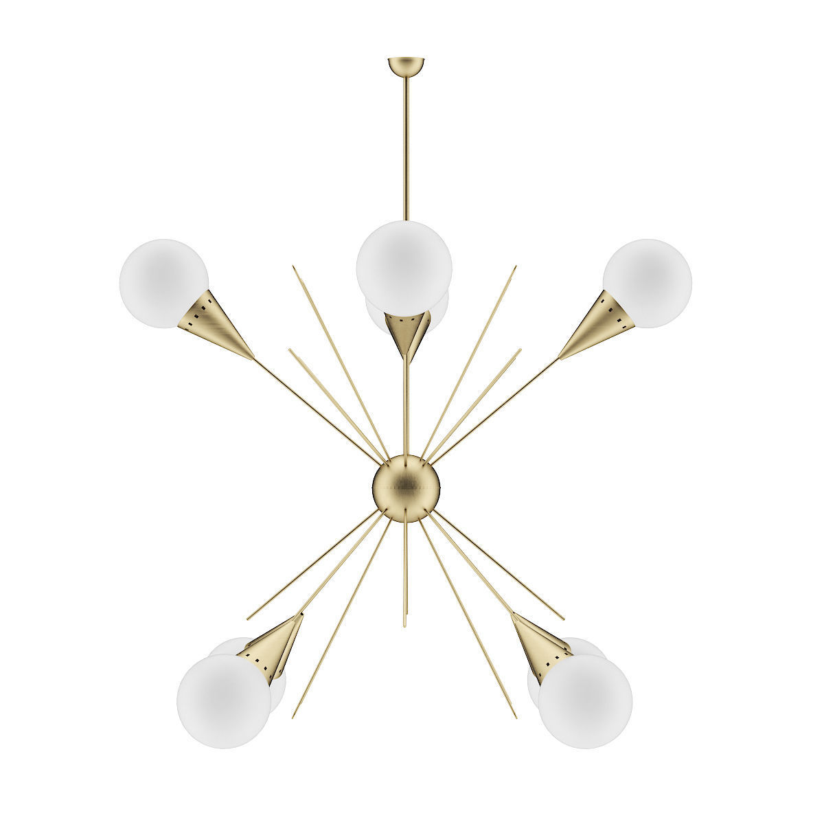 Golden Ceiling Lamp 3D model_1