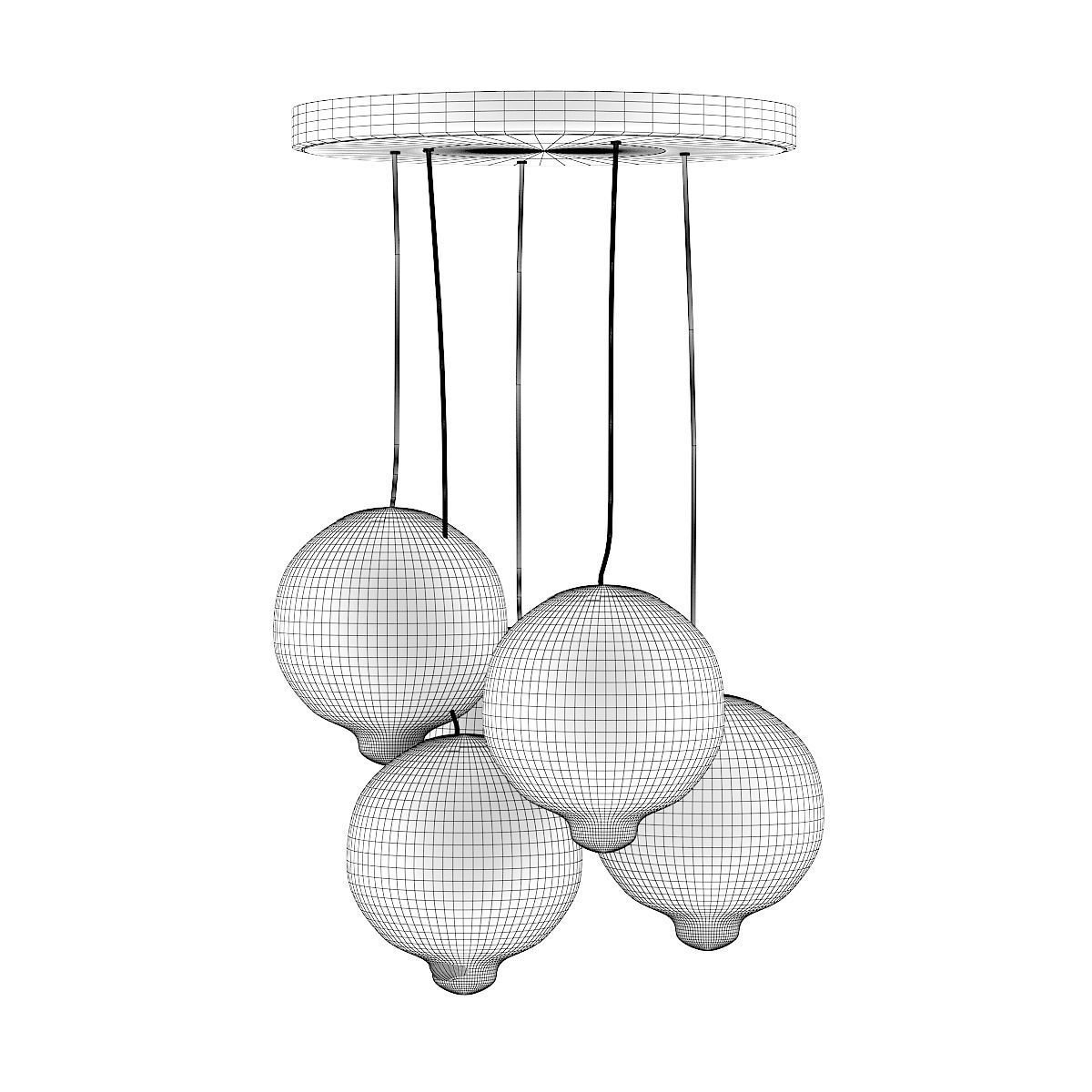 Colored Glass Ceiling Lamp 3D model_3