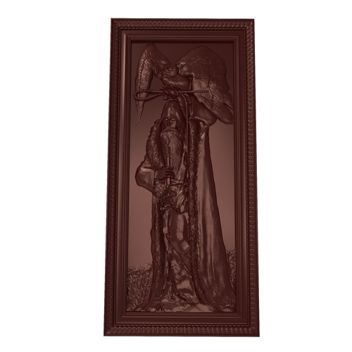 Man with owl Bas relief for CNC 3D print model