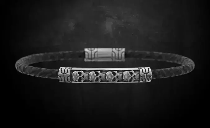 Bracelet with skulls under the skin with a lock 157 3D print model