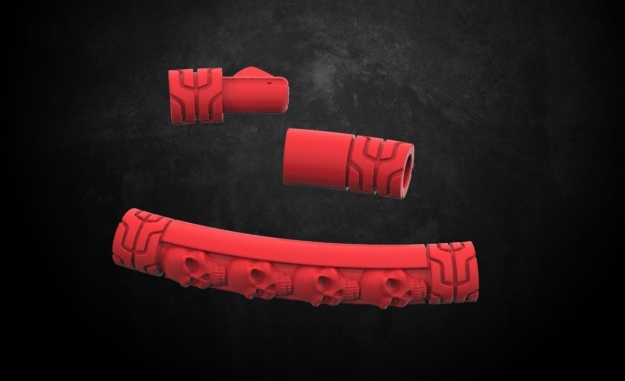 Bracelet with skulls under the skin with a lock 157 3D print model_9