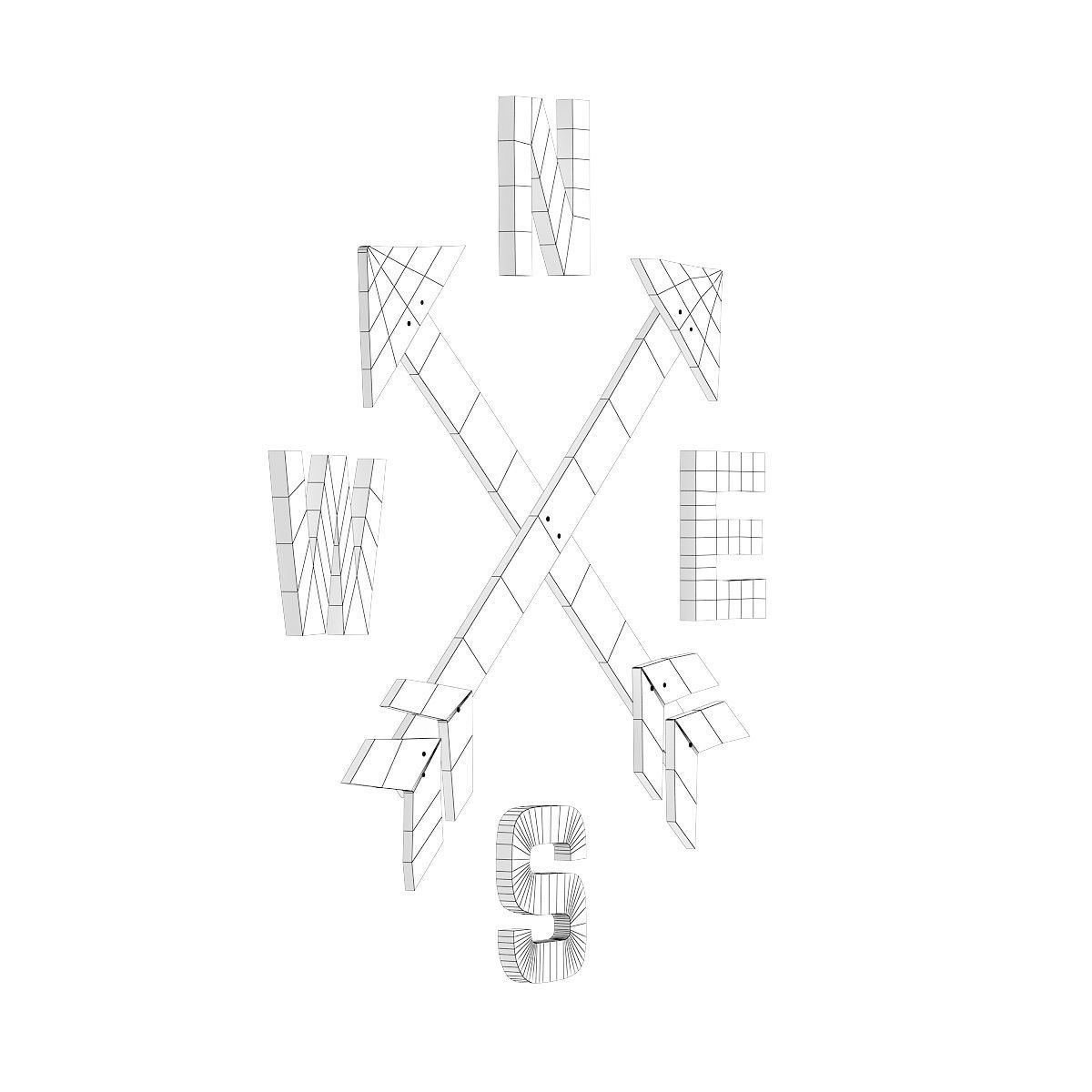 Compass Rose Wall Decoration 3D model_4