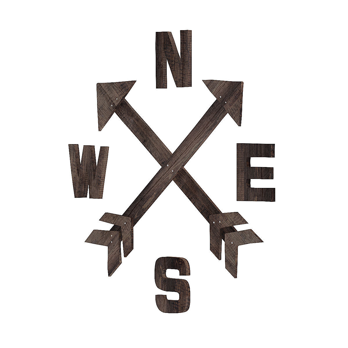 Compass Rose Wall Decoration 3D model_2