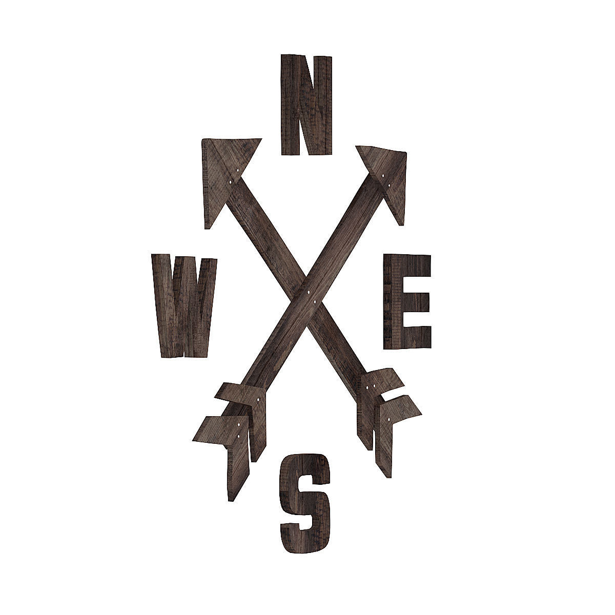 Compass Rose Wall Decoration 3D model_1